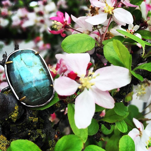 labradorite faceted ring cabochon